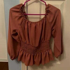 Lipstick pink hyper feminine peplum top